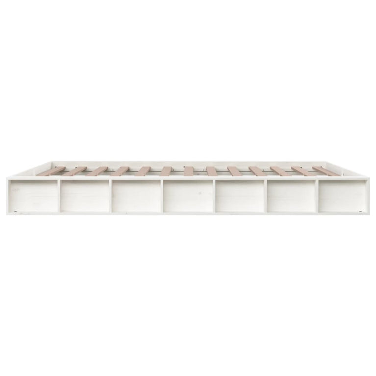 Bedframe massief hout wit 160x200 cm