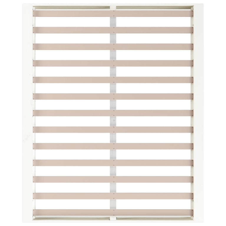 Bedframe massief hout wit 150x200 cm 5FT King Size