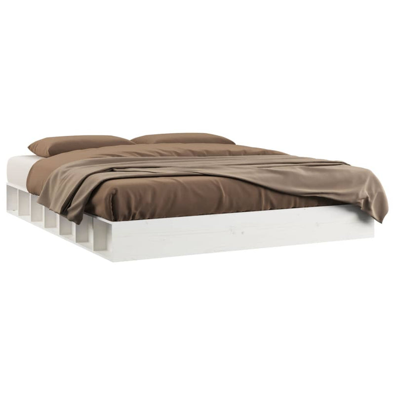 Bedframe massief hout wit 140x200 cm