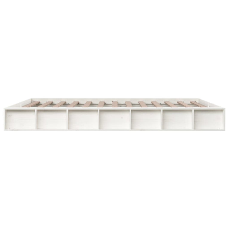 Bedframe massief hout wit 140x200 cm