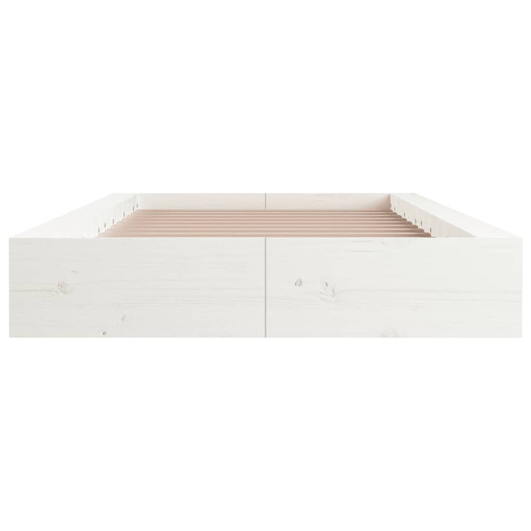 Bedframe massief hout wit 100x200 cm