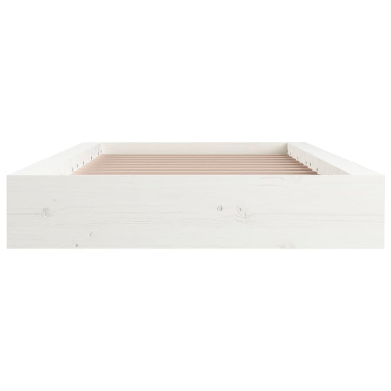 Bedframe massief hout wit 140x190 cm
