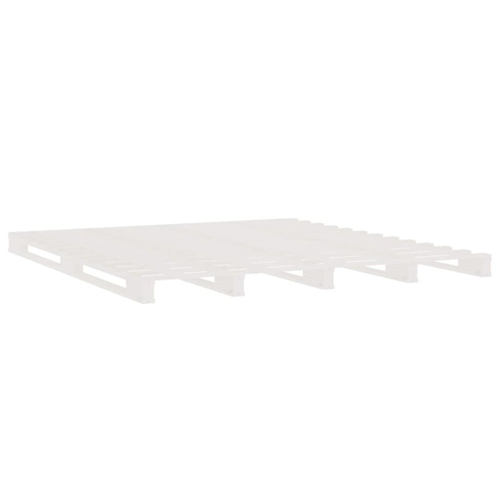 Palletbed massief grenenhout wit 140x200 cm MeubelReus