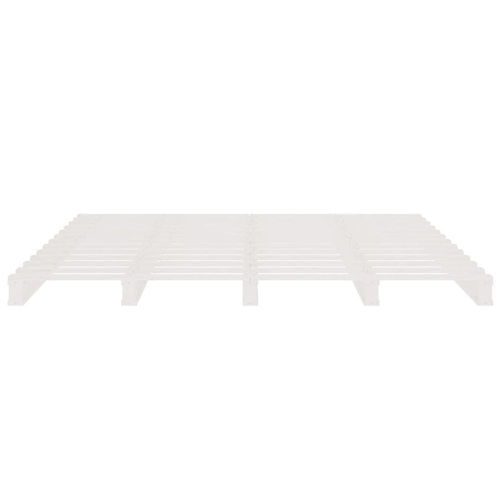 Palletbed massief grenenhout wit 140x200 cm MeubelReus
