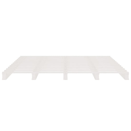 Palletbed massief grenenhout wit 140x200 cm MeubelReus