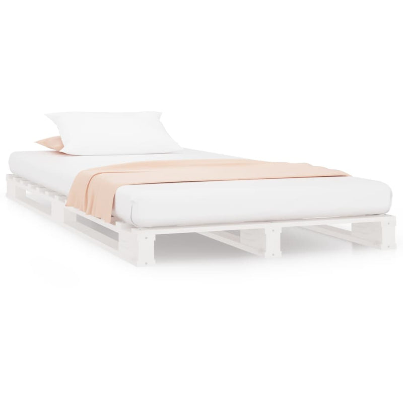 Palletbed massief grenenhout wit 90x190 cm 3FT Single MeubelReus