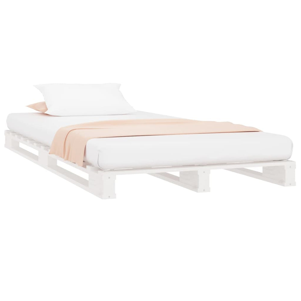 Palletbed massief grenenhout wit 90x190 cm 3FT Single MeubelReus