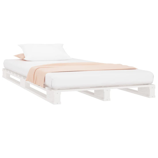 Palletbed massief grenenhout wit 90x190 cm 3FT Single MeubelReus