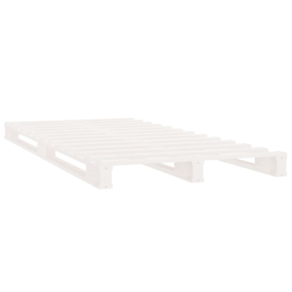 Palletbed massief grenenhout wit 90x190 cm 3FT Single MeubelReus
