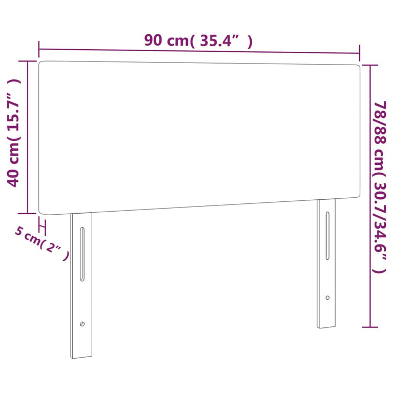 Hoofdbord 90x5x78/88 cm kunstleer crèmekleurig