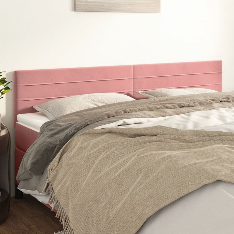 Hoofdborden 2 st 80x5x78/88 cm fluweel roze
