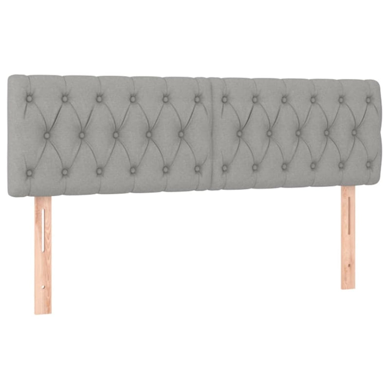 Hoofdborden 2 st 72x7x78/88 cm stof lichtgrijs