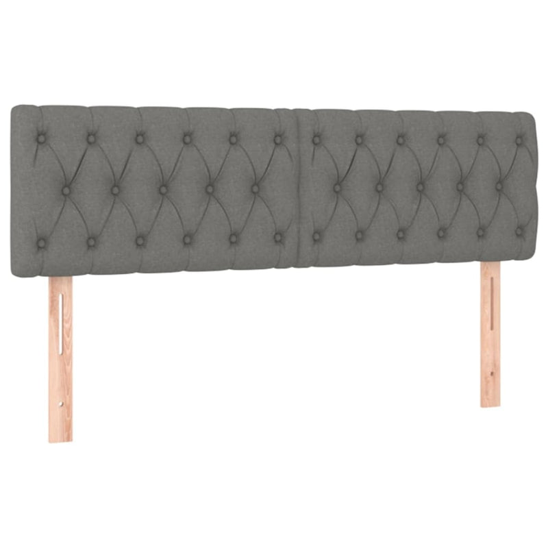 Hoofdborden 2 st 72x7x78/88 cm stof donkergrijs
