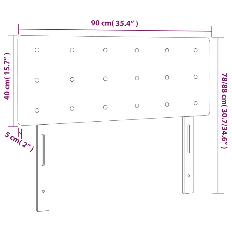 Hoofdbord 90x5x78/88 cm kunstleer crèmekleurig