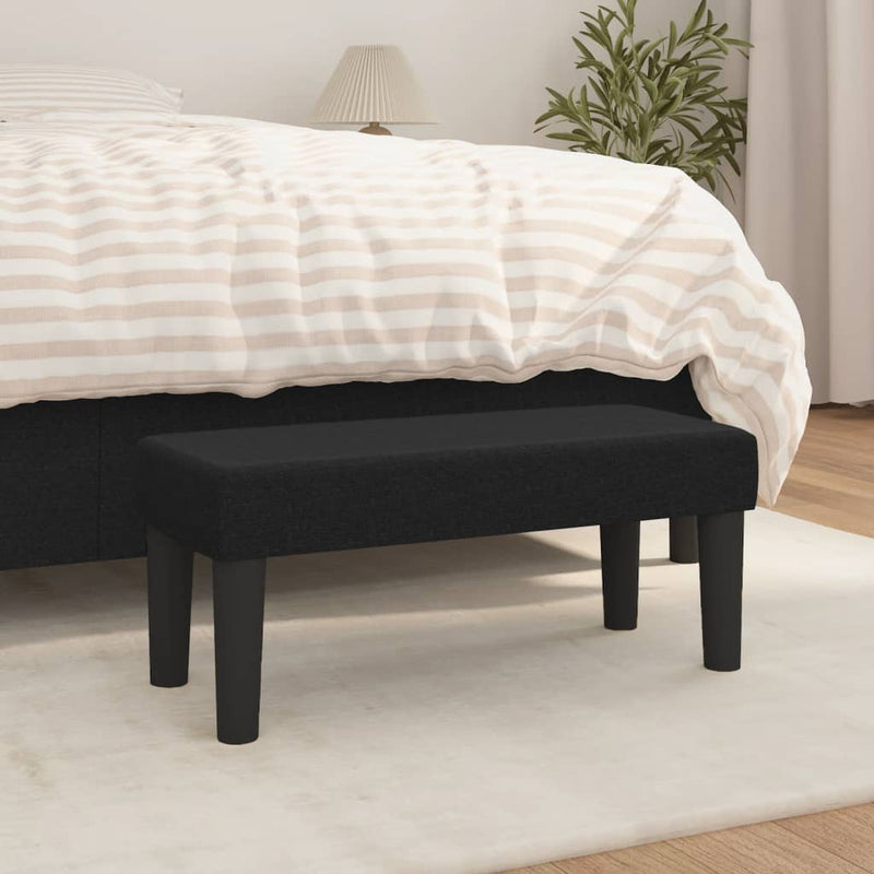 Bankje 70x30x30 cm stof zwart MeubelReus