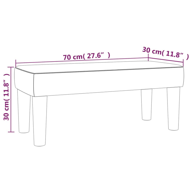 Bankje 70x30x30 cm stof lichtgrijs MeubelReus