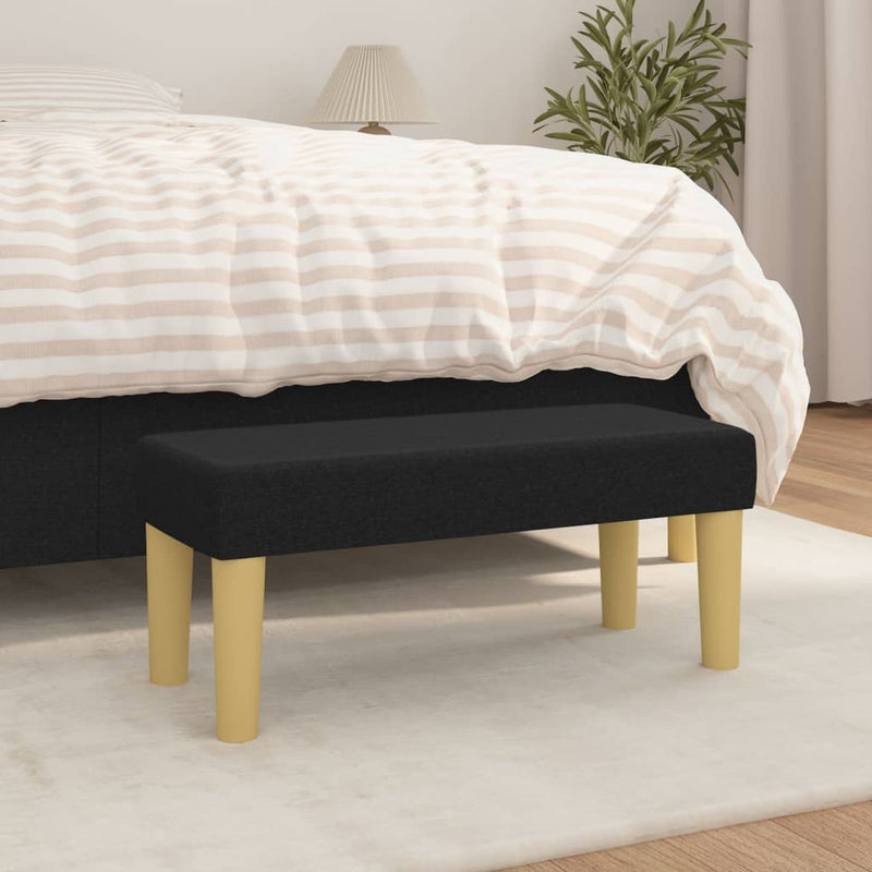 Bankje 70x30x30 cm stof zwart MeubelReus