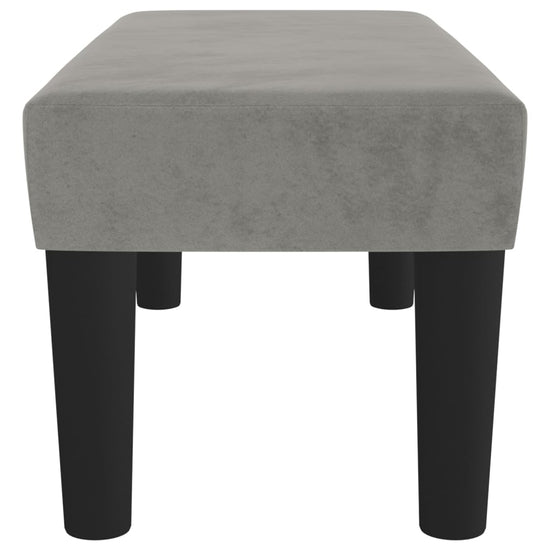 Bankje 70x30x30 cm fluweel lichtgrijs MeubelReus