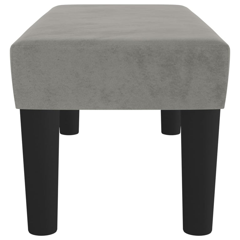 Bankje 70x30x30 cm fluweel lichtgrijs MeubelReus