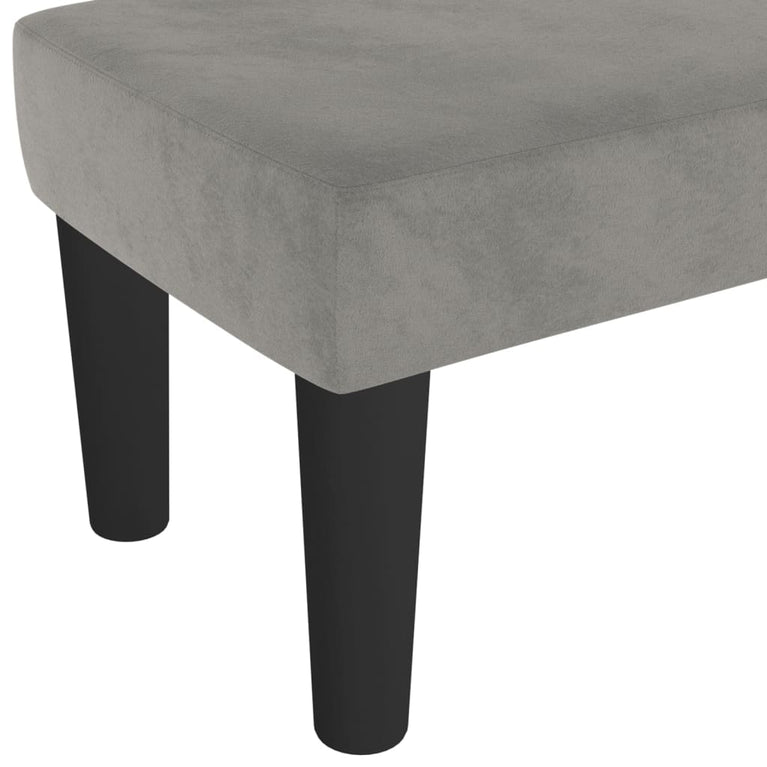 Bankje 70x30x30 cm fluweel lichtgrijs MeubelReus