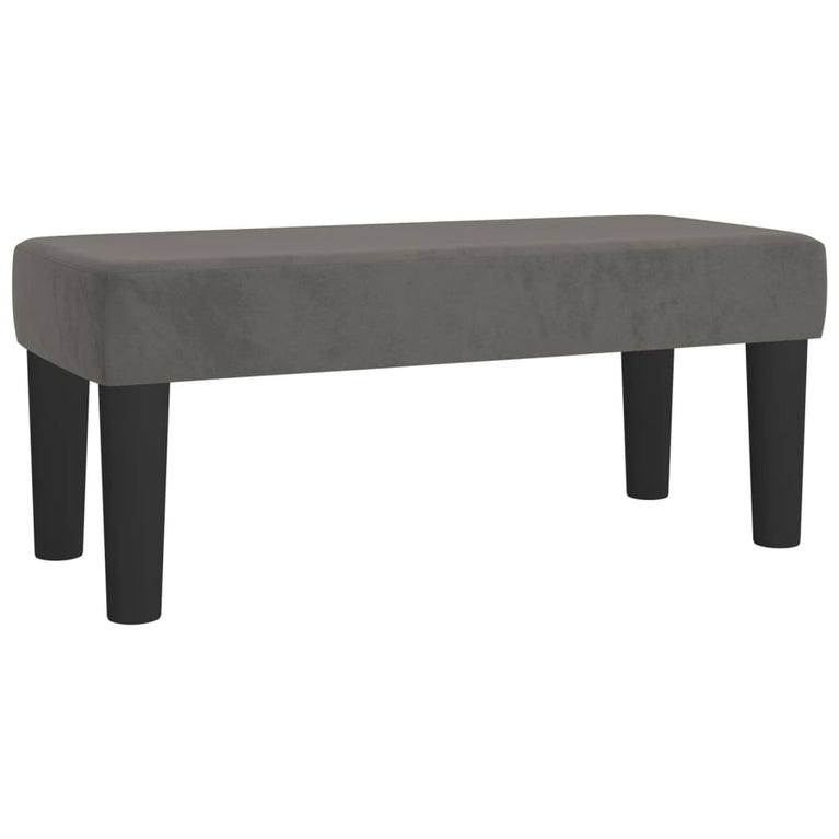 Bankje 70x30x30 cm fluweel donkergrijs MeubelReus