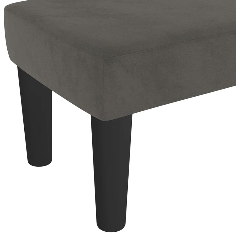 Bankje 70x30x30 cm fluweel donkergrijs MeubelReus