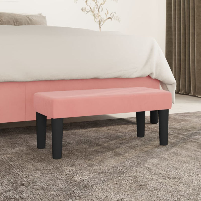 Bankje 70x30x30 cm fluweel roze MeubelReus