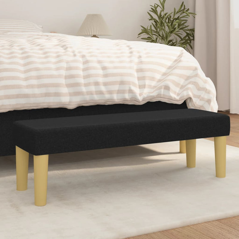 Bankje 100x30x30 cm stof zwart MeubelReus