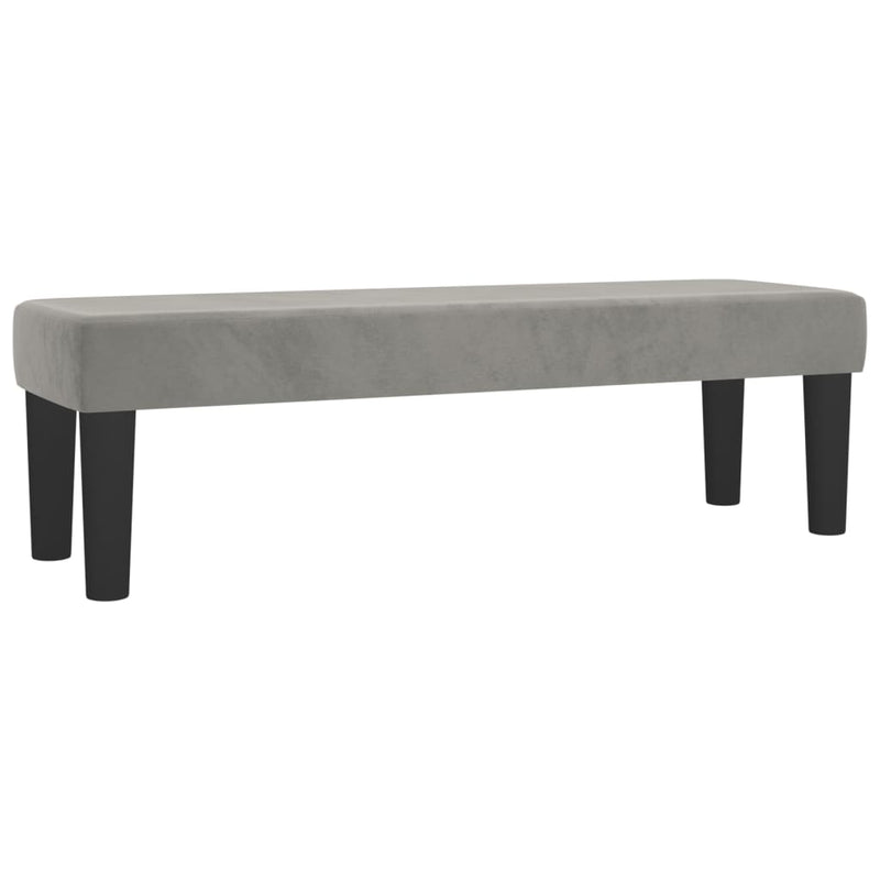 Bankje 100x30x30 cm fluweel lichtgrijs MeubelReus