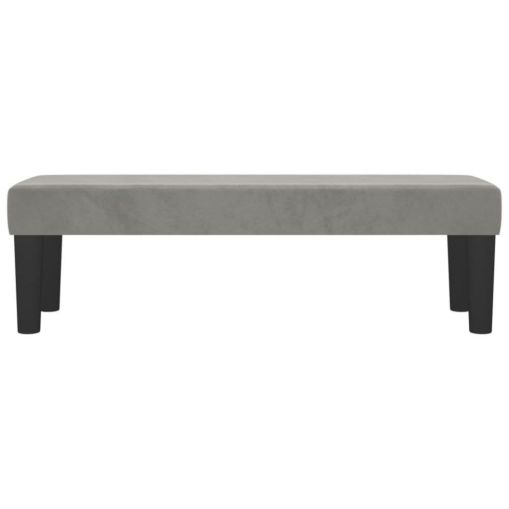Bankje 100x30x30 cm fluweel lichtgrijs MeubelReus