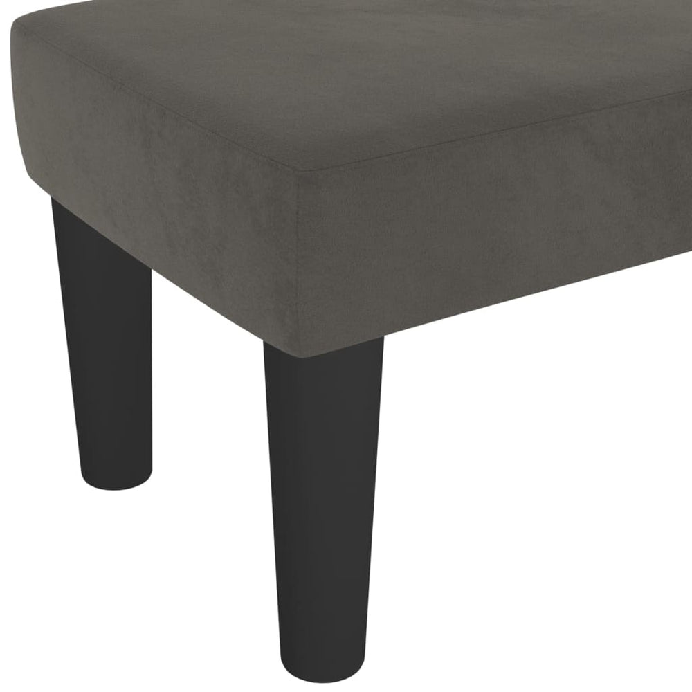 Bankje 100x30x30 cm fluweel donkergrijs MeubelReus