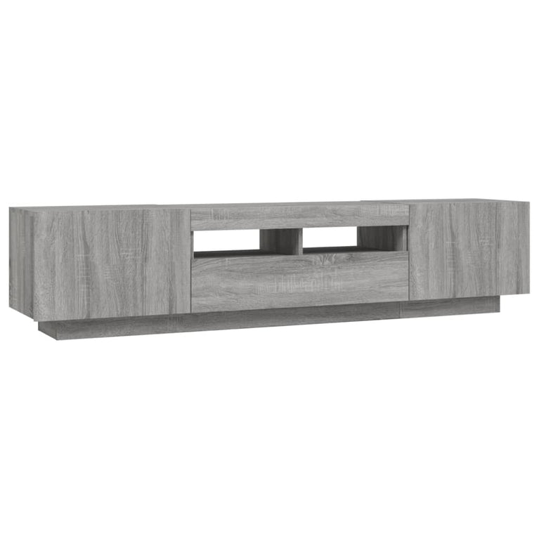 2-delige Tv-meubelset met LED bewerkt hout grijs sonoma eiken
