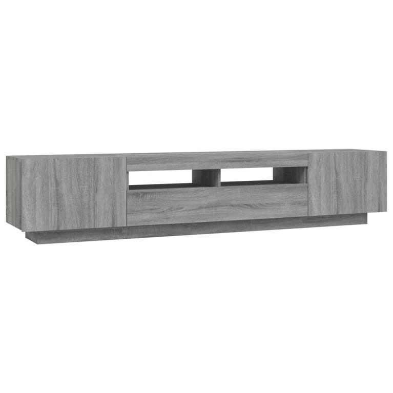 2-delige Tv-meubelset met LED bewerkt hout grijs sonoma eiken