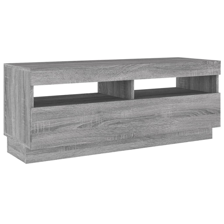 2-delige Tv-meubelset met LED bewerkt hout grijs sonoma eiken