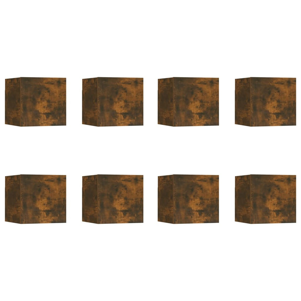 Tv-wandmeubelen 8 st 30,5x30x30 cm gerookt eikenkleurig MeubelReus