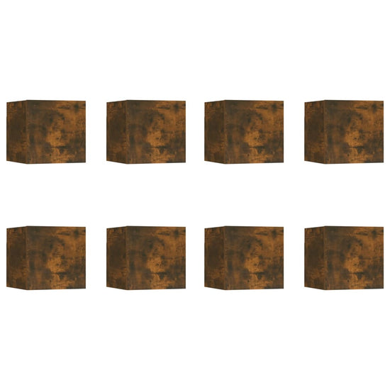 Tv-wandmeubelen 8 st 30,5x30x30 cm gerookt eikenkleurig MeubelReus