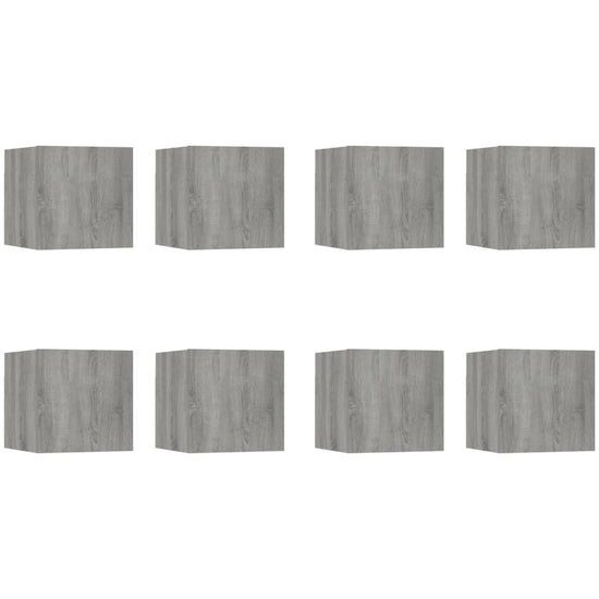 Tv-wandmeubelen 8 st 30,5x30x30 cm grijs sonoma eikenkleurig MeubelReus
