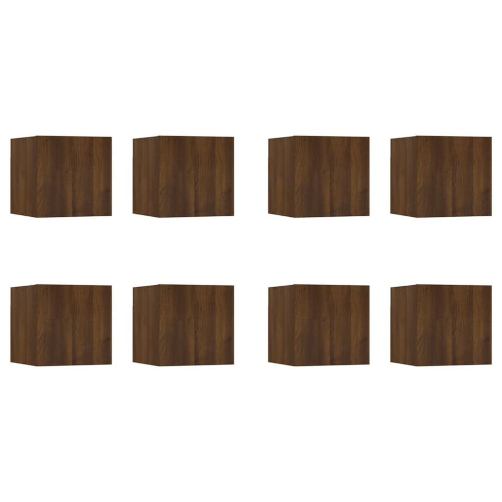 Tv-wandmeubelen 8 st 30,5x30x30 cm bruineikenkleurig MeubelReus