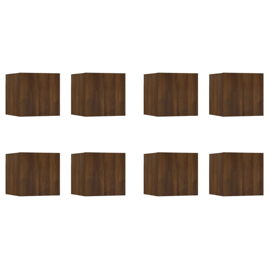 Tv-wandmeubelen 8 st 30,5x30x30 cm bruineikenkleurig MeubelReus