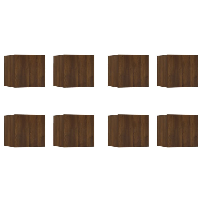 Tv-wandmeubelen 8 st 30,5x30x30 cm bruineikenkleurig MeubelReus