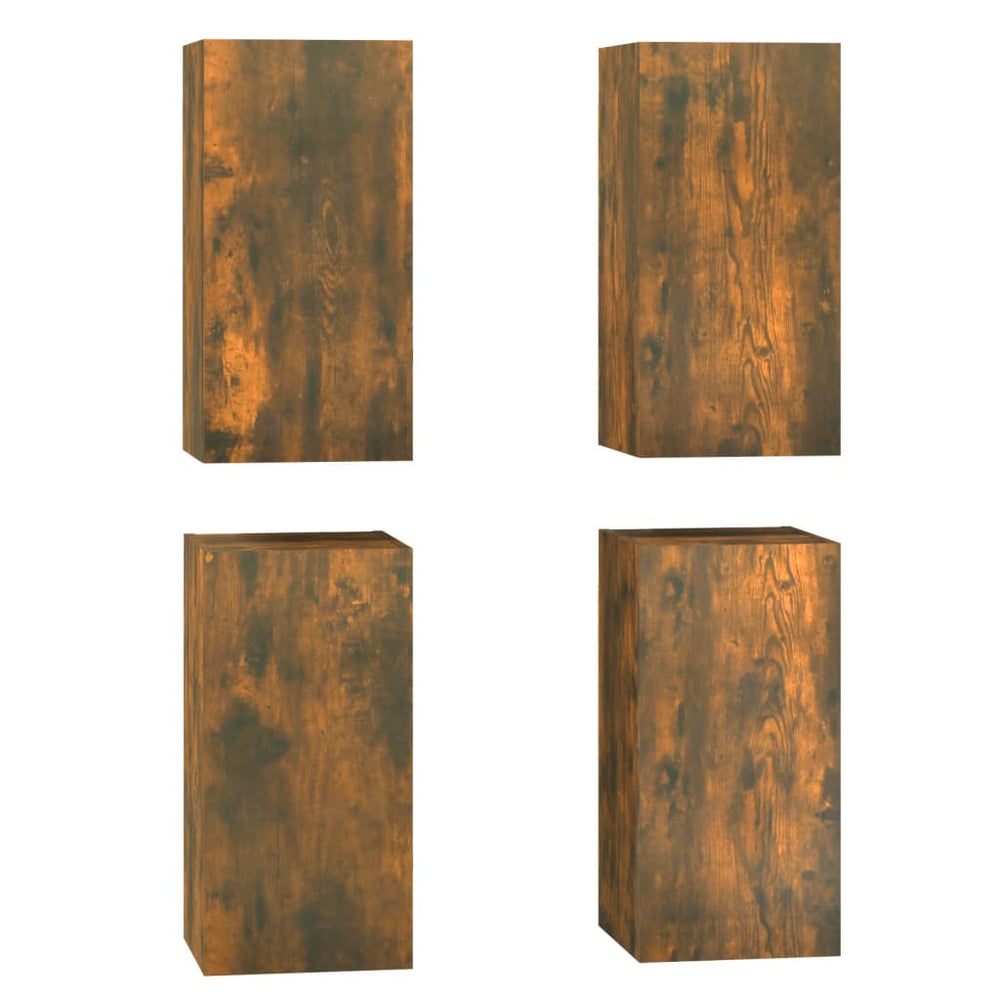 Tv-meubelen 4 st 30,5x30x60 cm bewerkt hout gerookt eikenkleur MeubelReus