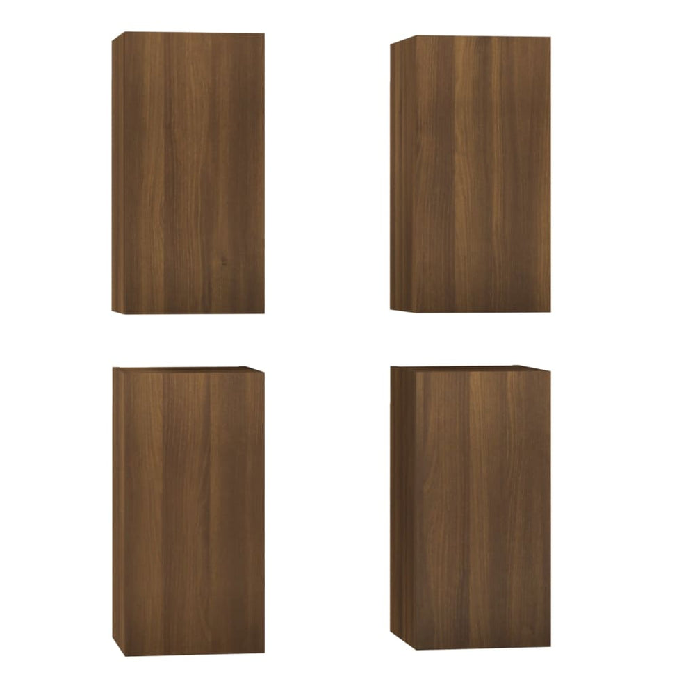 Tv-meubelen 4 st 30,5x30x60 cm bewerkt hout bruin eikenkleur MeubelReus