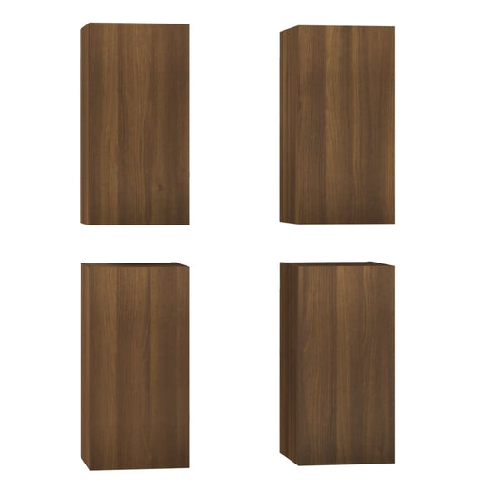 Tv-meubelen 4 st 30,5x30x60 cm bewerkt hout bruin eikenkleur MeubelReus