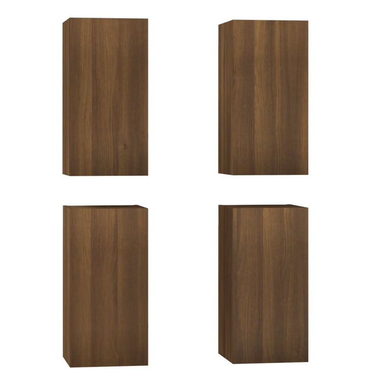 Tv-meubelen 4 st 30,5x30x60 cm bewerkt hout bruin eikenkleur MeubelReus