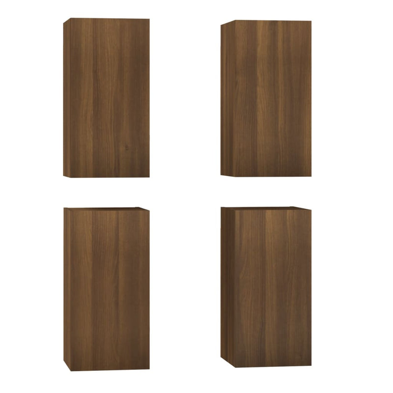 Tv-meubelen 4 st 30,5x30x60 cm bewerkt hout bruin eikenkleur MeubelReus