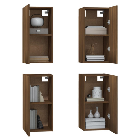 Tv-meubelen 4 st 30,5x30x60 cm bewerkt hout bruin eikenkleur MeubelReus