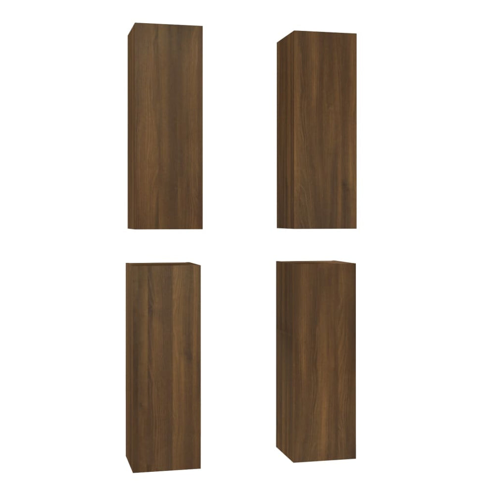 Tv-meubelen 4 st 30,5x30x90 cm bewerkt hout bruin eikenkleur MeubelReus
