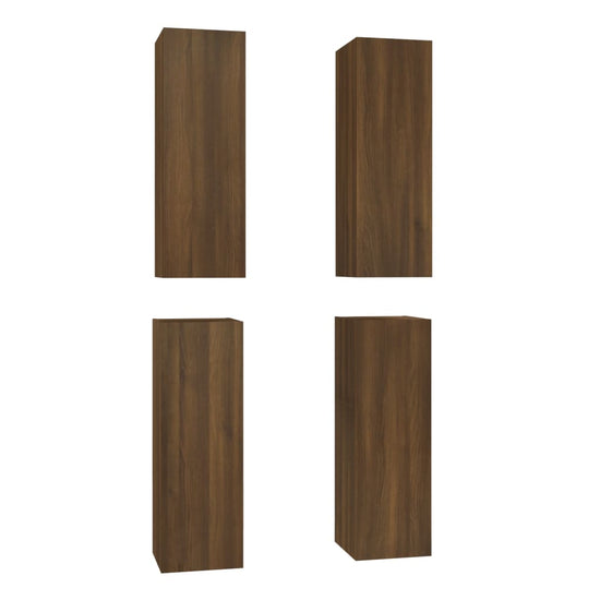Tv-meubelen 4 st 30,5x30x90 cm bewerkt hout bruin eikenkleur MeubelReus