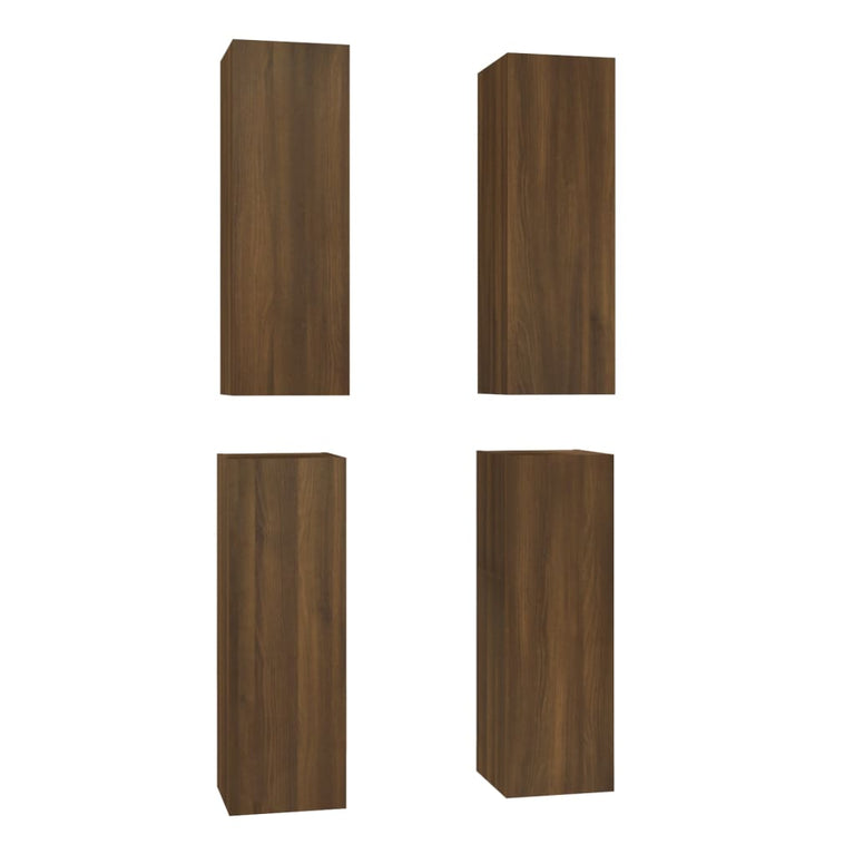Tv-meubelen 4 st 30,5x30x90 cm bewerkt hout bruin eikenkleur MeubelReus