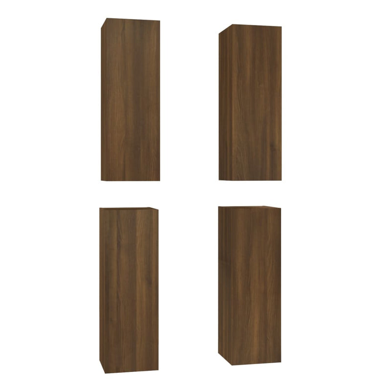 Tv-meubelen 4 st 30,5x30x90 cm bewerkt hout bruin eikenkleur MeubelReus